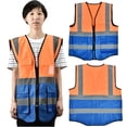 thumbnail image 3 of Chaleco reflectante de alta visibilidad Seguridad del tráfico Uniforme de Trabajo Multi bolsillos # B, 3 of 8