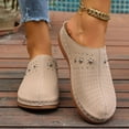 thumbnail image 4 of Clogs for Women Comfortable Slip On Closed Toe Mule Breathable Walking Dress Shoes with Arch Support Beige Size 9.5, 4 of 7