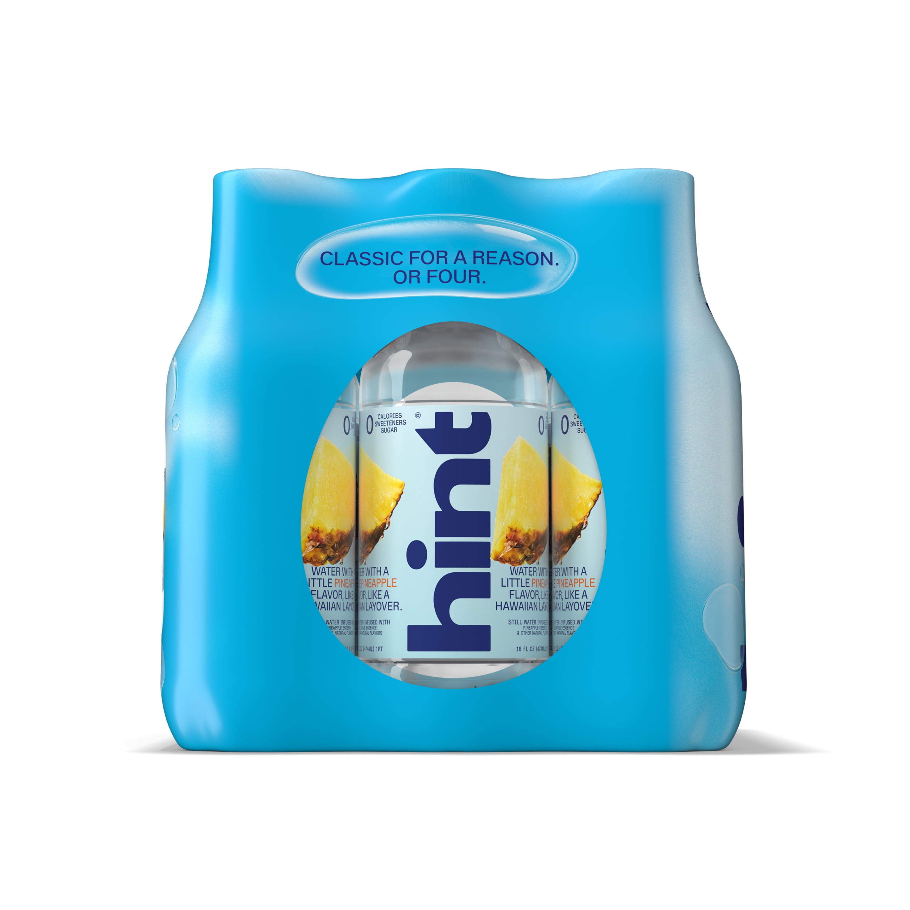 Hint Blue 4-Flavor Variety Pack Flavored Water, 16 fl oz, 12 Pack Plastic Bottles