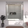 thumbnail image 6 of 60 in. W x 60 in. H Sliding Semi Frameless Tub Door in Chrome Finish with Clear Glass, 6 of 15