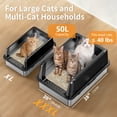thumbnail image 4 of Jumbo Stainless Steel Litter Box, High Sided Metal Cat Litter Box for Large Cats & Multiple Cats, Odor Control, Anti-Leak & Easy Clean, Black, 4 of 7