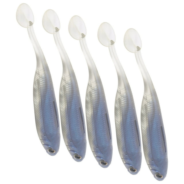 5Pcs Appât Artificiel en Forme de Poisson Simulé Leurre Doux Faux Poisson Nageur Réaliste Bleu