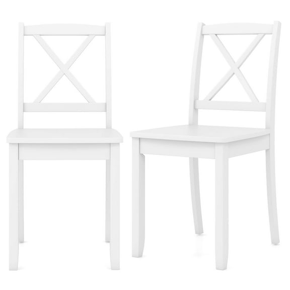 Sptwo | Wood Dining Chairs Set of 2, Armless Kitchen Chair w/Rubber Wood Legs & Curved Backrest, Farmhouse Cross Back Diner Chair, Wooden Side Chairs for Home Dining Room, Load 400 LBS