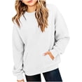 thumbnail image 5 of akafmk Girls Crewneck Sweatshirts Long Sleeve Pullover Tops Solid Color Casual Sweatshirt with Pocket Fall Winter Clothes for Daily School Wear, Size 7-8 Years, 5 of 7