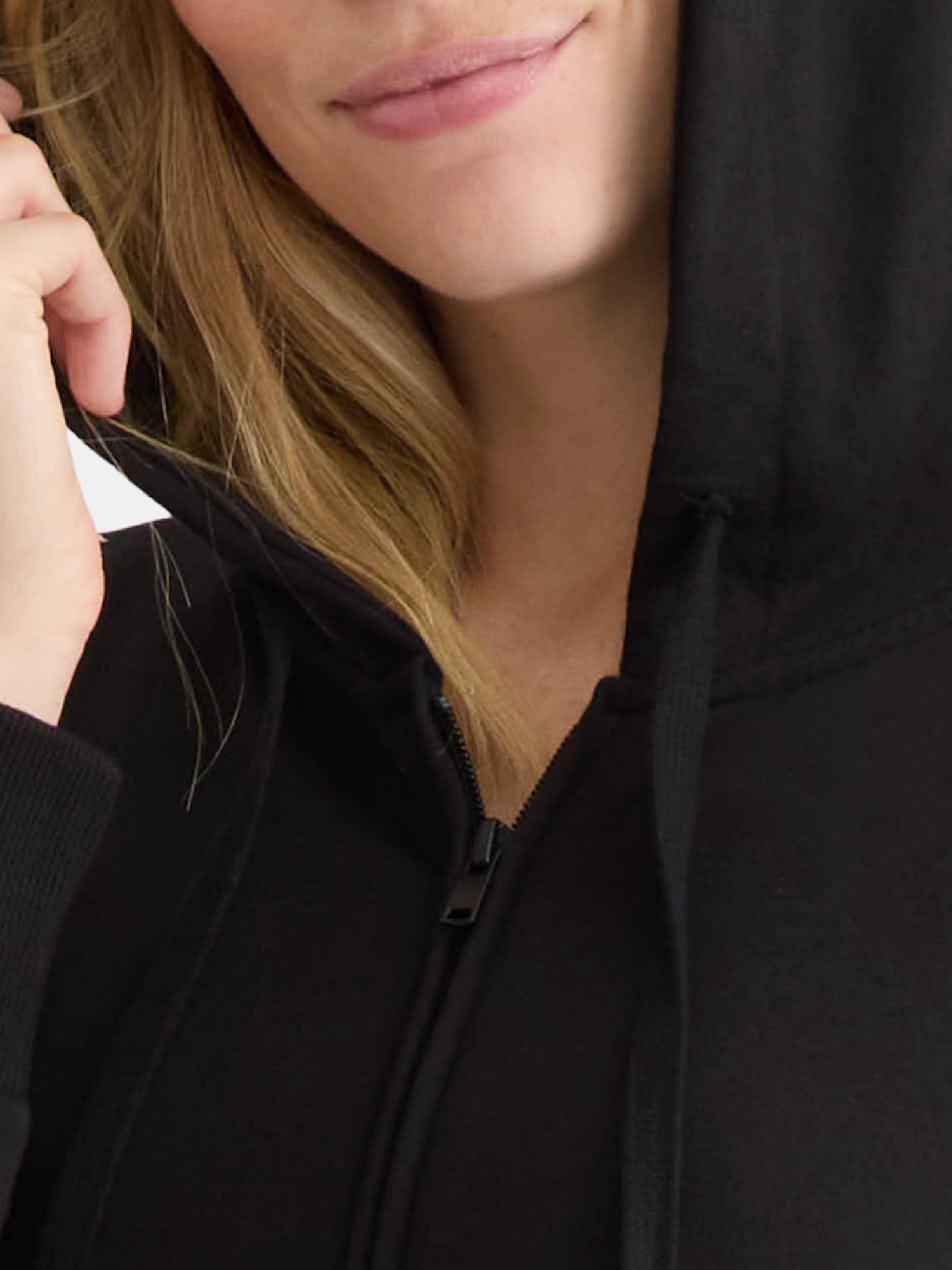 Time and Tru Women's and Women’s Plus Zip Front Fleece Hoodie Jacket, Sizes XS-4X