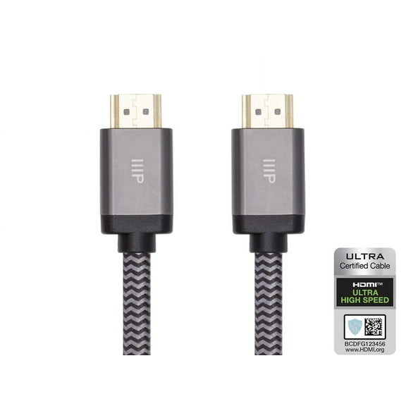 Monoprice 8K Braided HDMI 2.1 Cable - 6 Feet - Black | Ultra High Speed, 48Gbps, Compatible With Sony PS5 / Microsoft / Xbox Series X & Series S and More