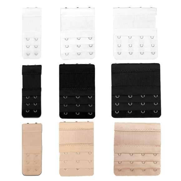 9pcs Bra Extender Hooks 3 Rows Elastic Bra Extenders Bra Extension Strap Bra Buckle Underwear Extension Buckle Bra Clasp