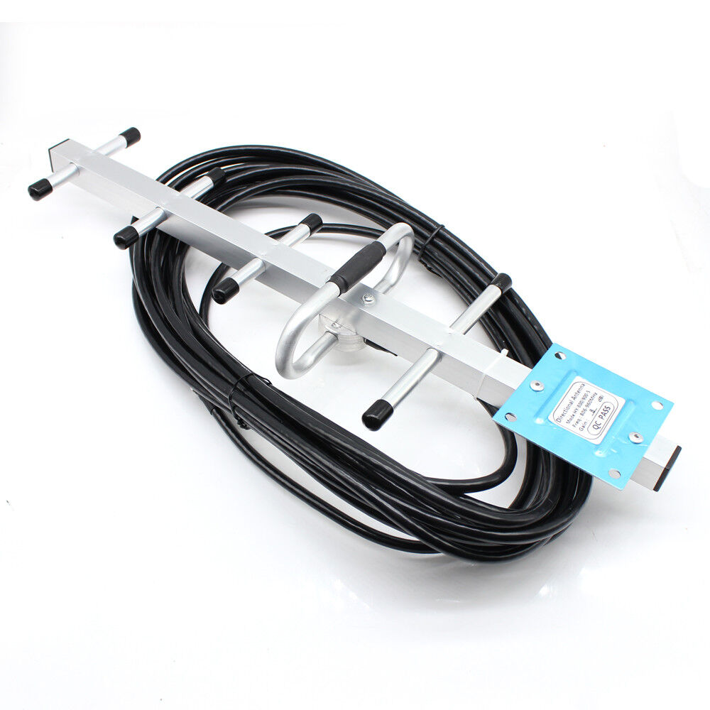 850MHz Repeater Cell Phone Signal Booster Home 3G 4G CDMA Booster Amplifier Repeater Kit Outdoor Yagi Antenna with 10m Cable Signal Amplification 100-150 Square Meters