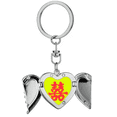 thumbnail image 1 of Palabras de matrimonio. Llavero de alas de ángel en forma de corazón, 1 of 3