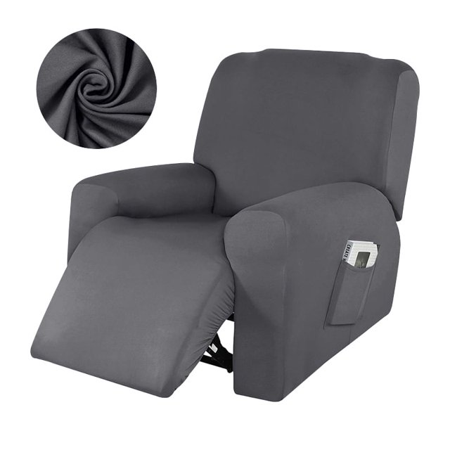 YOPTOP Housse Imperméable pour Fauteuil Inclinable, Housses de Fauteuil Inclinable Lazy Boy, Housse de Fauteuil Extensible, Housse de Sofa 1 Place pour Enfants et Animaux, Gris, 1 Place
