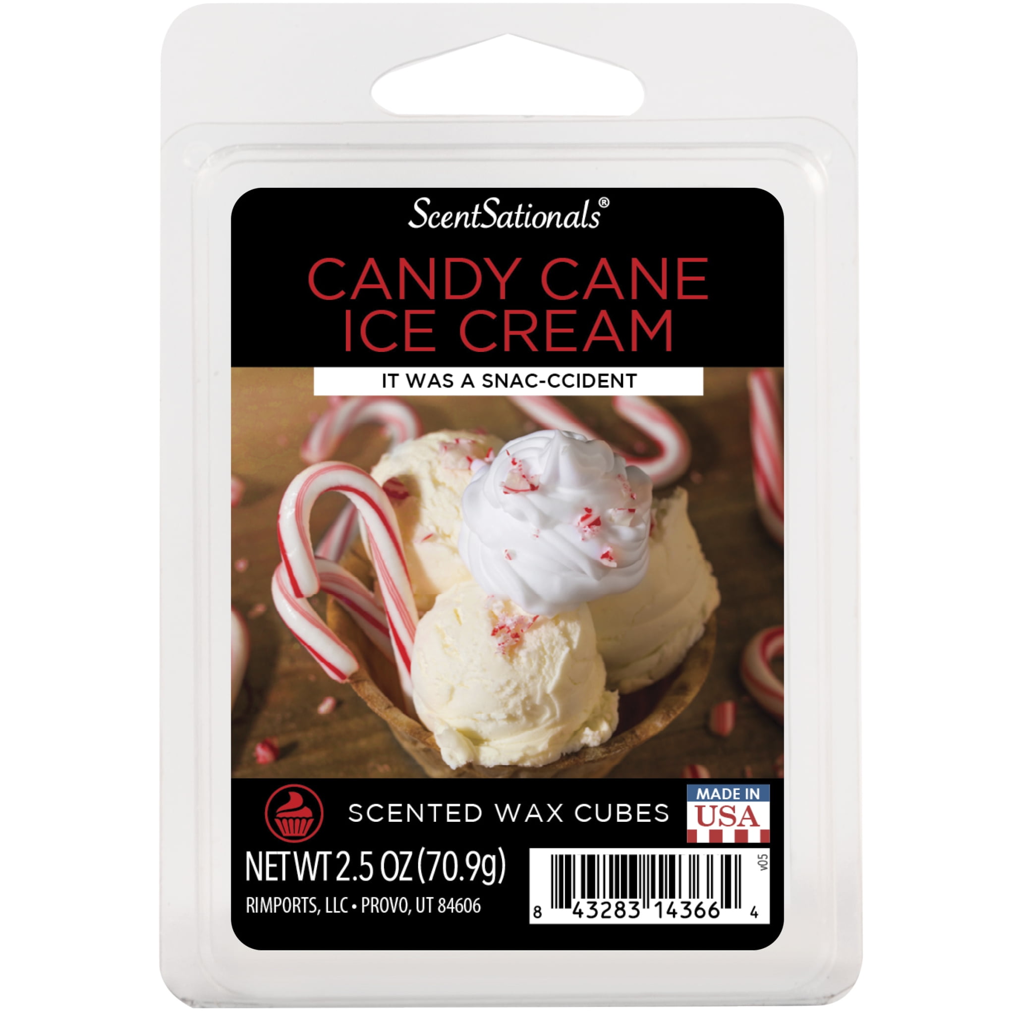 Candy Cane Ice Cream Scented Wax Melts, ScentSationals, 2.5 oz (1-Pack)