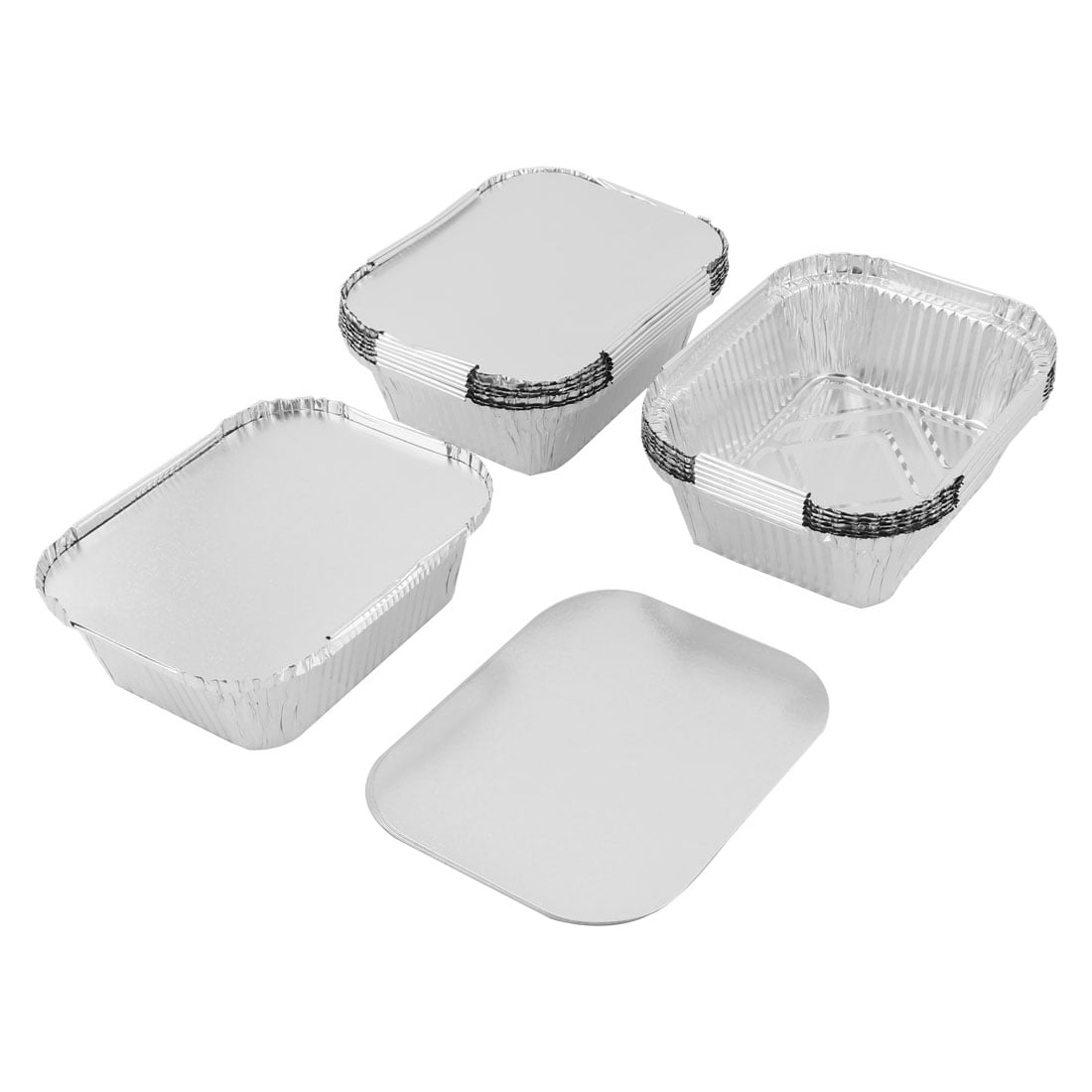 Smart USA 788 Take Out Baking Disposable Foil Containers with Matching Covers 50 2.25-Lbs Oblong Aluminum Foil Pans with Clear Plastic Dome