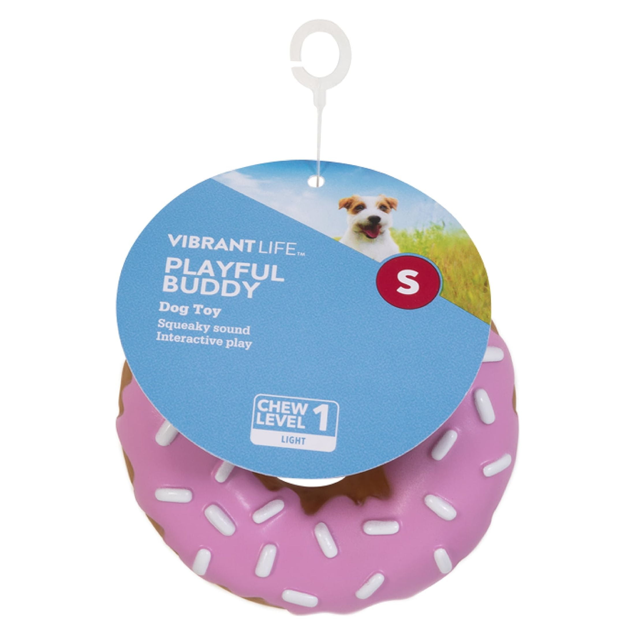 (2 pack) Vibrant Life Squeaky Pastry Rubber Chew Dog Toy, Assorted Designs