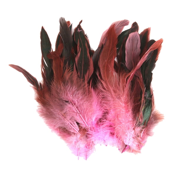 50pcs Plumas de Gallo Sunnimix 12-18cm 7 Colores Rosado
