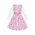 thumbnail image 3 of Girls Dress Pink Flower Long Sleeve Cotton Causal Dress 4 Years, 3 of 6