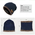 thumbnail image 2 of 3 in 1 Winter Beanie Hat Scarf Gloves Set for Men Women Unisex Warm Slouchy Beanie Hat Fleece Knit Skull Cap with Mittens Circle Scarves and Touchscreen Gloves (Navy Blue), 2 of 7