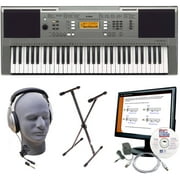 Angle View: Yamaha PSRE353 Portable Keyboard Package with Headphones, Power Supply, USB Cable, eMedia Instructional Software and Stand