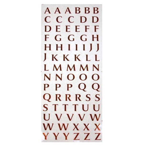 Alphabet Letters Foil Stickers Copper 1 2 Inch 78 Count Walmart Com Walmart Com