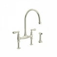 thumbnail image 3 of Rohl  Perrin & Rowe Georgian Era Bridge Kitchen Faucet with Side Spray English Gold Gold Finish, 3 of 5