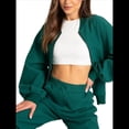 thumbnail image 1 of Conjunto de 2 Piezas para Mujer: Sudadera Informal de Larga con Cremallera y Pantalones Deportivos de Pierna Verde Océano XL, 1 of 10