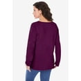 thumbnail image 2 of Roaman's Women's Plus Size Ultimate Long Sleeve V Neck Tee, 2 of 4