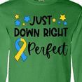 thumbnail image 4 of Inktastic Just Down RIght Perfect Down Syndrome Awareness Ribbon Long Sleeve T-Shirt, 4 of 5