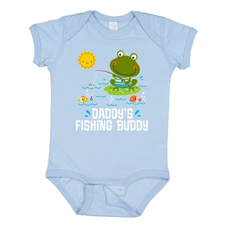 

Inktastic Daddys Fishing Buddy Cute Frog Gift Baby Boy or Baby Girl Bodysuit