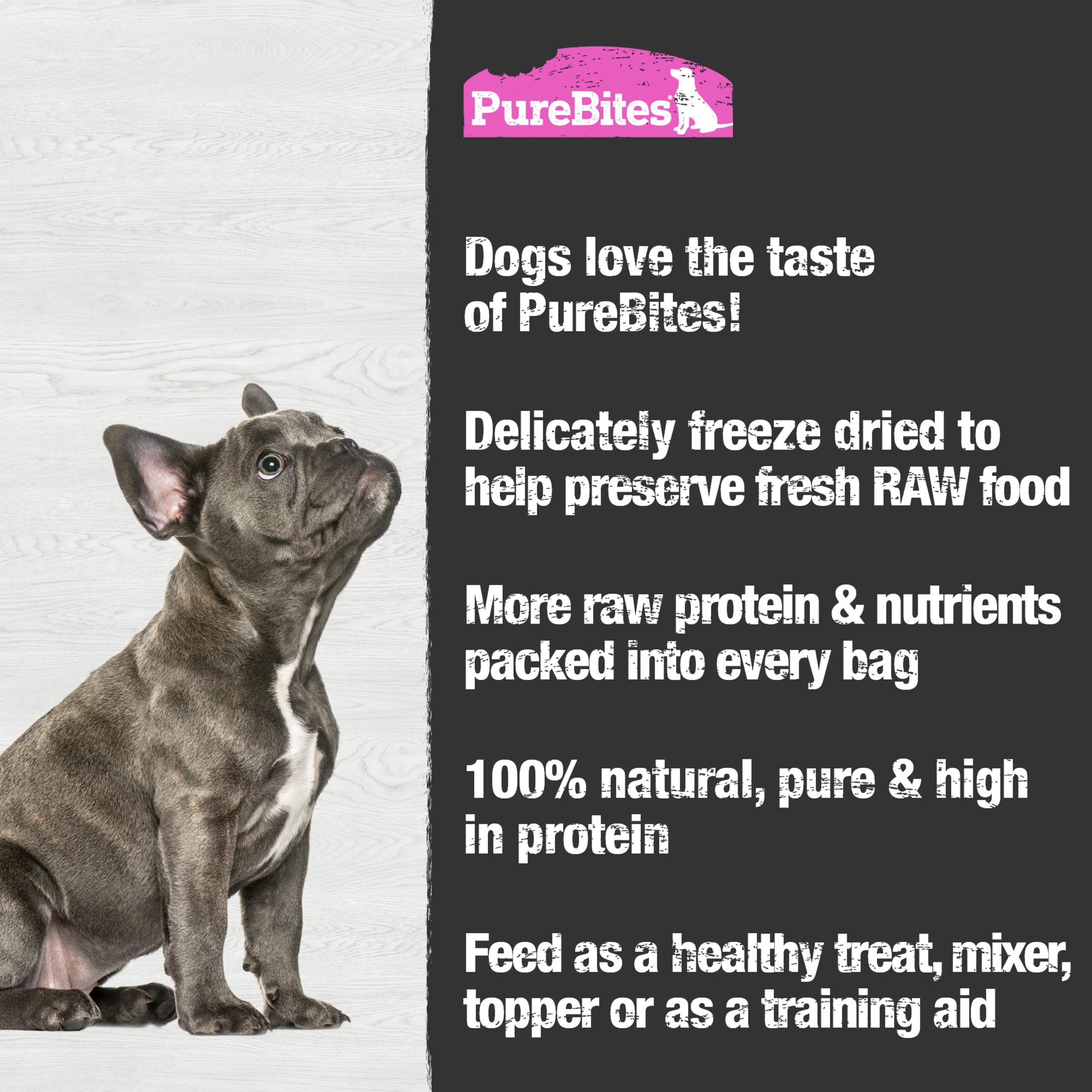 PureBites Salmon Freeze Dried Dog Treats, 1 Ingredient, 9.5oz