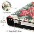 thumbnail image 3 of FORMRS 3 Ring Photo Album 4"x6" Self Adhesive Large Capacity PU Leather Cover, Red Christmas Poinsettia, 3 of 8