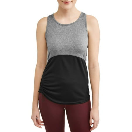 - Women's Active Ruched Tank with Textured Mesh