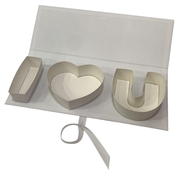 Caja de regalo de flores vacía i Heart U Cajas de embalaje Cartón premium versátil para Blanco