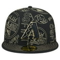 thumbnail image 2 of Men's New Era Black Arizona Diamondbacks 59FIFTY Day Allover Fitted Hat, 2 of 6