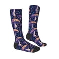 thumbnail image 3 of Daiia Sports Socks Floral Hippie Mushrooms Printed Novelty Crew Socks for Men Women Knee High Socks Cotton Socks Soft & Breathable Support Unisex Socks, 3 of 9