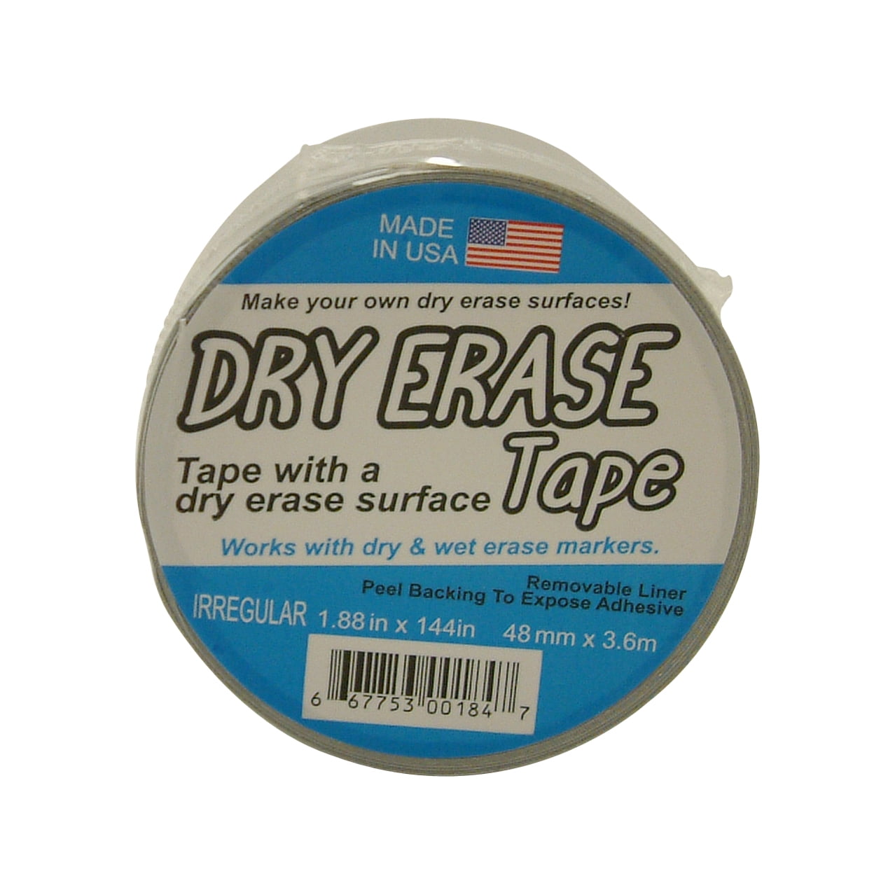 JVCC Dry Erase Office Tape 2 in x 12 ft. (Silver)