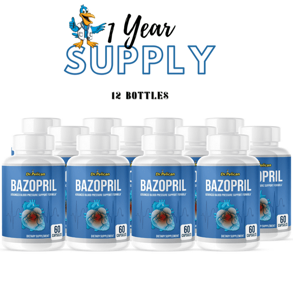 Bazopril- Blood Support- 12 Bottles- 720 Capsules- Dr. Pelican