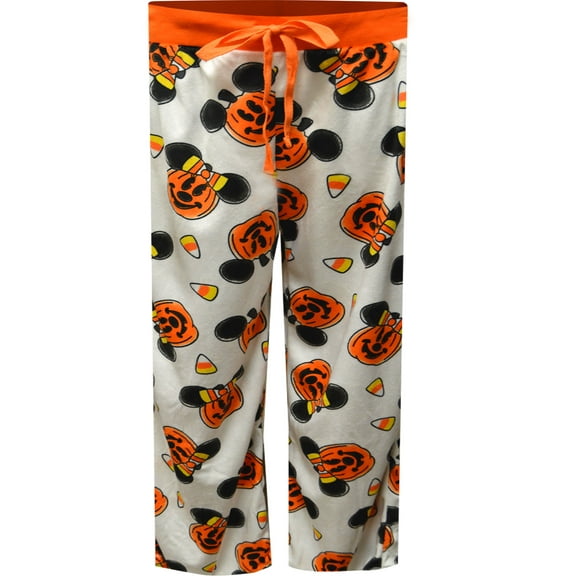 Briefly Stated Womens Mickey and Minnie Halloween Ladies Silky Fleece Loungepants (X-Small)