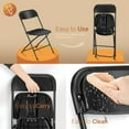 thumbnail image 5 of UBesGoo 10 Pack Plastic Folding Chairs Wedding Banquet Seat Party Event Chair for Concert, Music Festival, Holiday, Plastic Dining Chair, Black, 5 of 7