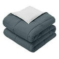 thumbnail image 5 of Reversible Down Comforter, Medium Warmth (44-Ounces of Fill) King-California King Size Blanket, Navy-Grey, 5 of 7