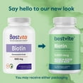 thumbnail image 3 of BESTVITE Biotin 5000mcg (120 Vegetarian Capsules)-No Stearates-No Flow Agents-Vegan-Non GMO-Gluten Free-Hair,Skin,Nails, 3 of 7
