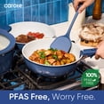thumbnail image 5 of CAROTE 17 Pcs Ceramic Nonstick Cookware Set, Non Stick Pots and Pans with Detachable Handles, Oven Safe, Induction Cookware, Stackable Kitchen Set, Blue, 5 of 6
