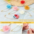 thumbnail image 3 of Uxcell 2Pcs Pin de Broche de Solapa de Flor con Hoja de Oro, Cadena de Borlas de Satén Colgante, Ramos Hechos a Mano para Cuello de Traje, Boda, Fiesta, Rosa Claro, 3 of 5