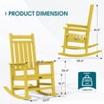 thumbnail image 4 of SERWALL Outdoor Rocking Chair Set of 2, HDPE Patio Rocker for Lawn, Porch, Yellow, 4 of 11
