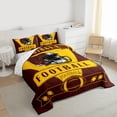 thumbnail image 3 of Homewish Gamer Gaming Queen Comforter Set,Rugby Football Sport Bedding Sets,Yellow Red Bedding Comforter Set For Boys,Ultra Soft Home Decor Reversible,3-Piece, 3 of 8