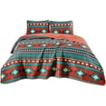 thumbnail image 5 of Chezmoi Collection Prescott 3-Piece Southwestern Multi-Color Red Quilt Bedspread Set, Queen, 5 of 5
