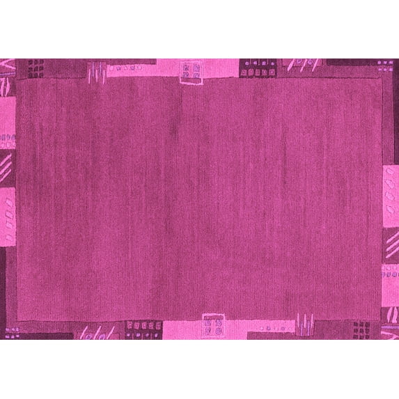Ahgly Company Indoor Rectangle Abstract Purple Modern Area Rugs, 5' x 7'