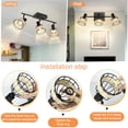thumbnail image 5 of Depuley 3-Light Rattan Caged Track Ceiling Spotlight Rustic Farmhouse Light for Kitchen Bedroom Dining Room, E12 Based, 5 of 8