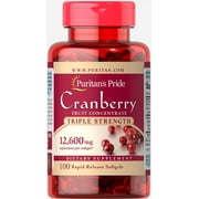 Puritan's Pride Triple Strength Cranberry Fruit Concentrate 12,600 mg-100 Softgels