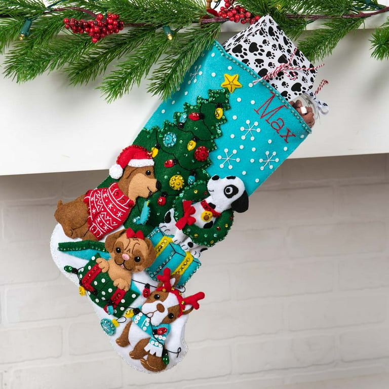 Bucilla PUPPY TREAT Christmas Ornament Kit 3588 Dogs Dachshund Dalmatian  Bones