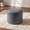 Round-Grey, variant on poshby Genuine Leather Ottoman Square, Handmade Stuffed Foot Rest Stool, Soft Seating Pouf for Living Room & Bedroom, Black