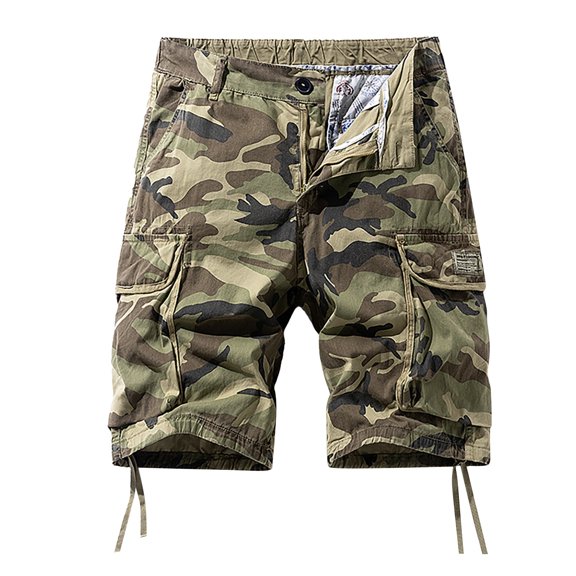 CONZONE Mens Baggy Cargo Shorts Camouflage Y2K Buttons Cargo Shorts for Men Lightweight Relaxed Fit Summer Workout Shorts With Pockets
